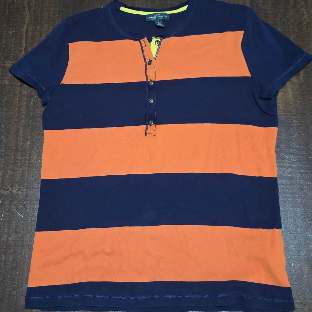 Lauren Jeans Co. Ralph Lauren Striped Henley Shirt‎ XL